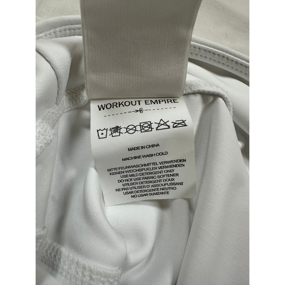 Workout Empire Womens White Moto Ribbed High Waisted Leggings Size Large - Picture 4 of 8